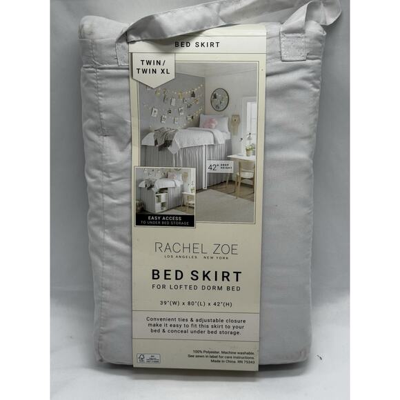 Rachel Zoe Light Gray Bed Skirt Lofted Bed Dorm TwinXL NWT - Picture 1 of 7